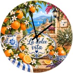 Horloge en verre oranges Provence La dolce vita 29 cm