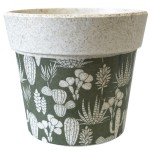 Cache pot en bambou vert cactus 15.5 cm