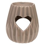 Brle-Parfum Coeurs en cramique taupe