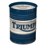 Tirelire m�tal Triumph style tonneau vintage