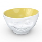 Grand bol en porcelaine htelire clin d'oeil intrieur jaune