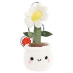Porte-cl�s marguerite en peluche recycl�e 15 cm