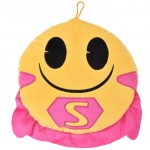 Coussin rond Emoji Super Hro  cape rose