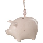 Tirelire cochon rose en cramique 18 cm
