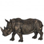 Statue Rhinocros brun patin bronze 18 cm