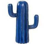 Cactus décoratif en résine bleue 28 cm