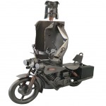 Support bouteille Décoration métallique Motard