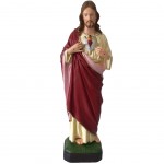 Figurine Jésus Christ Sacré coeur Rouge Intérieur et extérieur