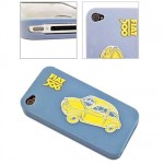 Protection pour Iphone 4 Fiat 500 Bleu