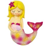 Tirelire sirne en rsine rose 17 cm