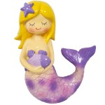 Tirelire sirne en rsine violette 17 cm