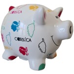 Petite tirelire cochon corse blanc 8 cm