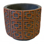 Cache pot en ciment - Orange