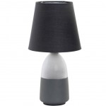 Lampe grise en métal et lin Lampe grise en métal et lin