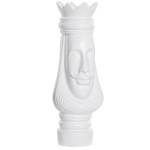 Figurine pièce d'échec roi en résine blanche 39 cm