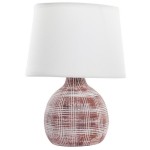 Lampe en grs ocre rouge et blanc 26 cm