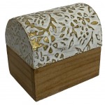 Mini Boîte florale en bois blanc et Or Mini Boîte florale en bois blanc et Or