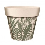 Cache Pot en Bambou Feuilles tropicales 25.5 cm Cache Pot en Bambou Feuilles tropicales 25.5 cm