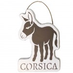 Plaque décorative en bois âne Corsica - blanc et taupe