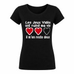 Tee-shirt femme Les jeux Vid�o ont ruin� ma vie taille XS