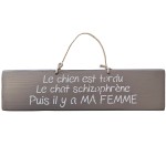Plaque dcorative en bois taupe - Le chien est tordu