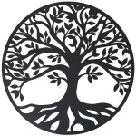 Dcoration murale arbre de vie noir 50 cm
