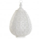 Lampe à poser en métal blanc patiné argent et doré 50 cm Lampe à poser en métal blanc patiné argent et doré 50 cm