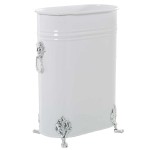 Porte parapluie ovale en métal blanc 40.5 cm