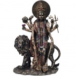 Statuette en polyrsine durga de couleur bronze