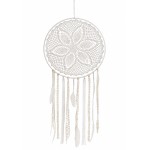 Attrape-r�ves boh�me indien beige et blanc 50 x 84 cm