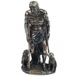 Statuette en polyrésine Saint Lazare de couleur bronze