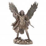 Statuette en polyrésine michel de couleur bronze
