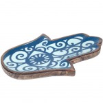 Plateau en bois exotique motif Main de Fatma
