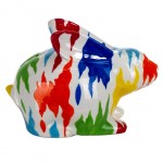 Tirelire lapin pop multicolore