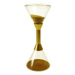 Grand sablier de décoration en métal doré et verre 25 cm