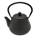 Th�i�re japonaise en fonte �maill�e noire 60 cl avec infuseur