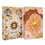 Lot de 2 bo�tes livres d�coratives soleil et lune 26 cm