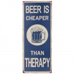 Grande plaque mtallique rectangulaire Beer