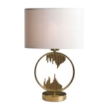 Lampe de table Saida et Or et Beige