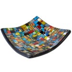 Coupelle vide-poche artisanale bleu, rouge et jaune Coupelle vide-poche artisanale bleu, rouge et jaune