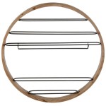 Grand support à bouteilles et à verres en bois et métal 90 cm