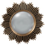 Miroir mural en rsine dore et patine