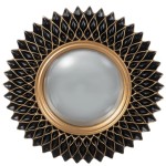 Miroir mural en rsine dore et patine