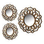 Set de 3 Miroirs muraux or patin