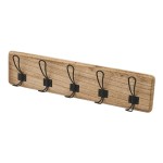 Porte-manteau mural bois de Paulownia naturel, 5 crochets Porte-manteau mural bois de Paulownia naturel, 5 crochets