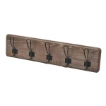Porte-manteau mural bois de pin foncé, 5 crochets Porte-manteau mural bois de pin foncé, 5 crochets