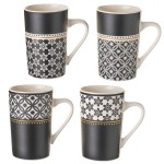 Set de 4 mugs en cramique noirs