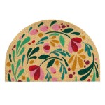 Paillasson demi-cercle floral � 60 x 40 cm