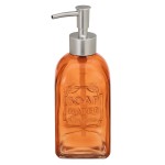 Distributeur de savon en verre orange clair – 19 x 9 x 7 cm Distributeur de savon en verre orange clair – 19 x 9 x 7 cm