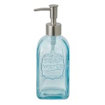 Distributeur de savon en verre bleu clair – 19 x 9 x 7 cm Distributeur de savon en verre bleu clair – 19 x 9 x 7 cm